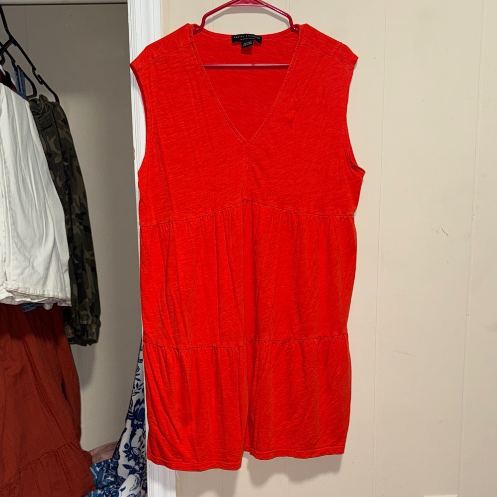 Bright Red Sleeveless Mini Dress